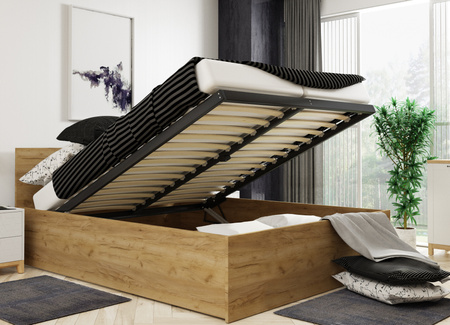 Spálňová posteľ PANAMAX 160X200 s matracom a boxom, kraft