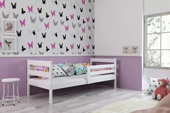 Jednolôžková posteľ pre mladých ERYK 90X200 s matracom, biela