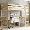 Poschodová posteľ pre mladých - mezanín z prírodného dreva 90x200