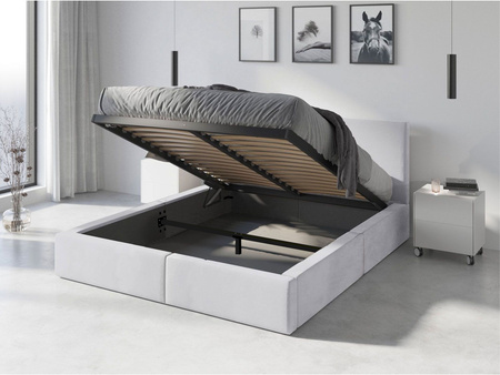 Čalúnená posteľ do spálne HILTON 120X200 s úložným boxom, biela